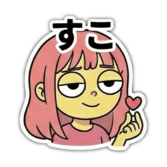 A girl with half-closed eyes.