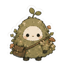 Cute Mochi Moss Stickers