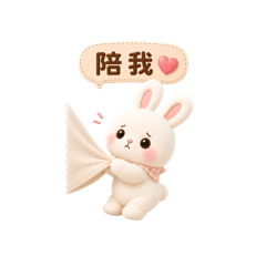 【3D版】白熊兔兔-日常貼圖