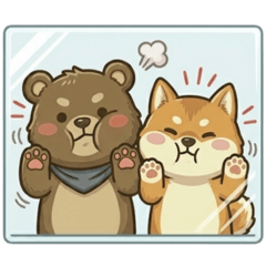 貪吃熊與他的阿柴朋友-今天要吃什麼