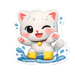 Even a wet cat is still cute.