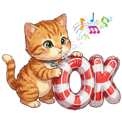 Cute cat and float ring stamps