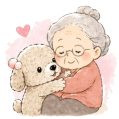 A Sweet Puppy Who Loves Grandma Stickers