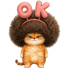 Afro Cat Daily Reaction Stickers