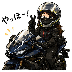 Chibi Biker Girl Stickers
