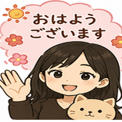 Girl & Cat Daily Stickers