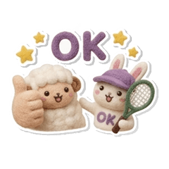 Fluffy Needle Felted Sheep&Rabbit Daily