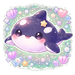 Shachi Kawaii Orca Stickers Star