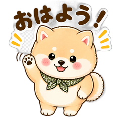 Fluffy Shiba Inu Stickers by Chihiro