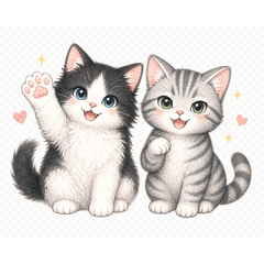 Mee & Mister Daily Cat Stamps