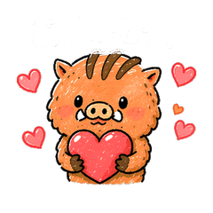 Cute daily greeting boar