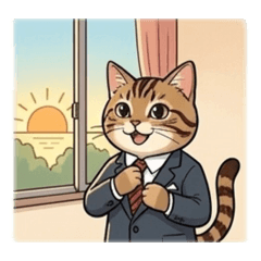 Business Tabby: Expressive Cat