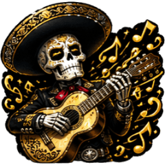Mariachi Calavera - 40 Cool Stickers