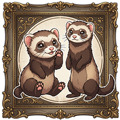 Adorable ferret stickers
