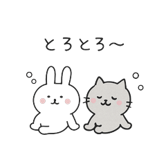 Hikari's Cat & Rabbit Sticker #01 Relax