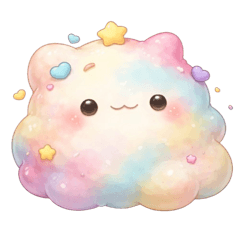 Cute Kawaii Pastel cloud Stickers