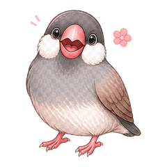 Cute Sakura Java Sparrow Stickers