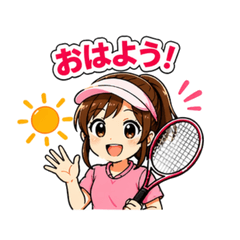 Cute Tennis Girl Stickers.