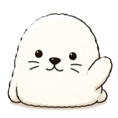Cute and fluffy seal's daily lifeSticker
