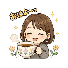 Tea Lover Girl's Daily Sweet Stickers 32