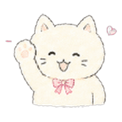 Cheering Fluffy Cat - Love & Support