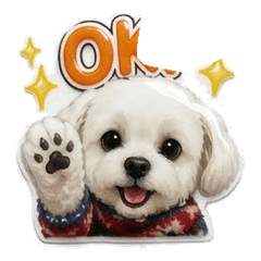 puffy sticker maltese-every16