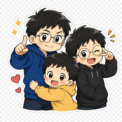 Three Mischievous Brothers Stickers