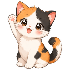 Gentle Calico Cat Polite Stickers