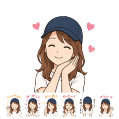 Everyday Useful Cap Girl Stickers