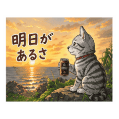 Ame Shorthair Positive Stickers NanoLife