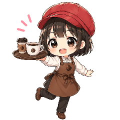 Calm Cafe Girl Stickers2