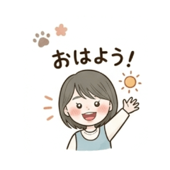 Girl's daily life stamps