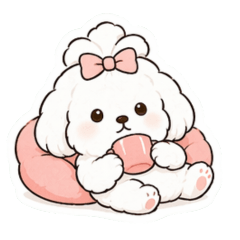 No Text Fluffy White Dog Stickers