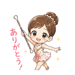 Baton Twirling Character Stickers