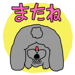 Fluffy dog sticker black