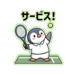 Tennis Penguin Stickers