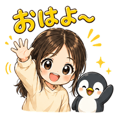 Penguin Girl Everyday Stickers