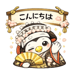 可愛歌舞伎鴨（女形）貼圖