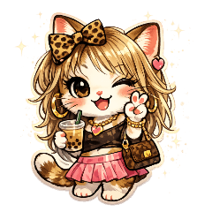 Gal Cat Stickers - Super Hype Everyday