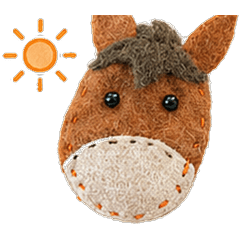 Cute Felt Horse Stickers