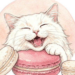 Watercolor Cat Polite Stickers