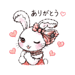 Flirty Cute Bunny Petra Stickers