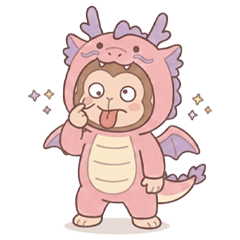 Monkey in a Pastel Dragon Costume (NW)