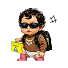 Sunglasses Baby | Enshu Dialect Stamp
