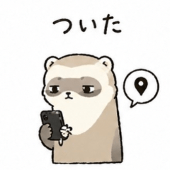 Casual lazy ferret boyfriend stickers.