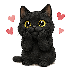 Useful Realistic Black Cat Stickers 2
