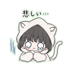 cute girl wearing a cat hoodie