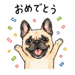 French Bulldog Fawn Stickers 2