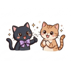 Inseparable Black & Brown Cats