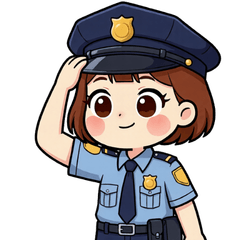 Cute Police Officer Conversation Sticker